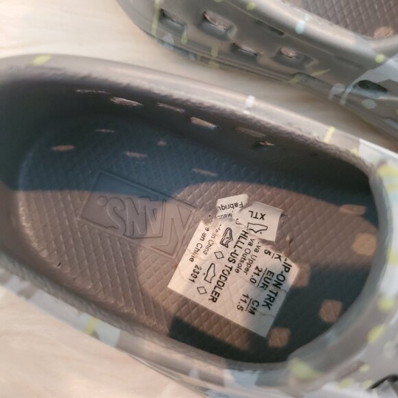 Vans Grey Paint Splatter Slip-On TRK Toddler Water Shoes SZ 5.5 - Picture 6 of 7